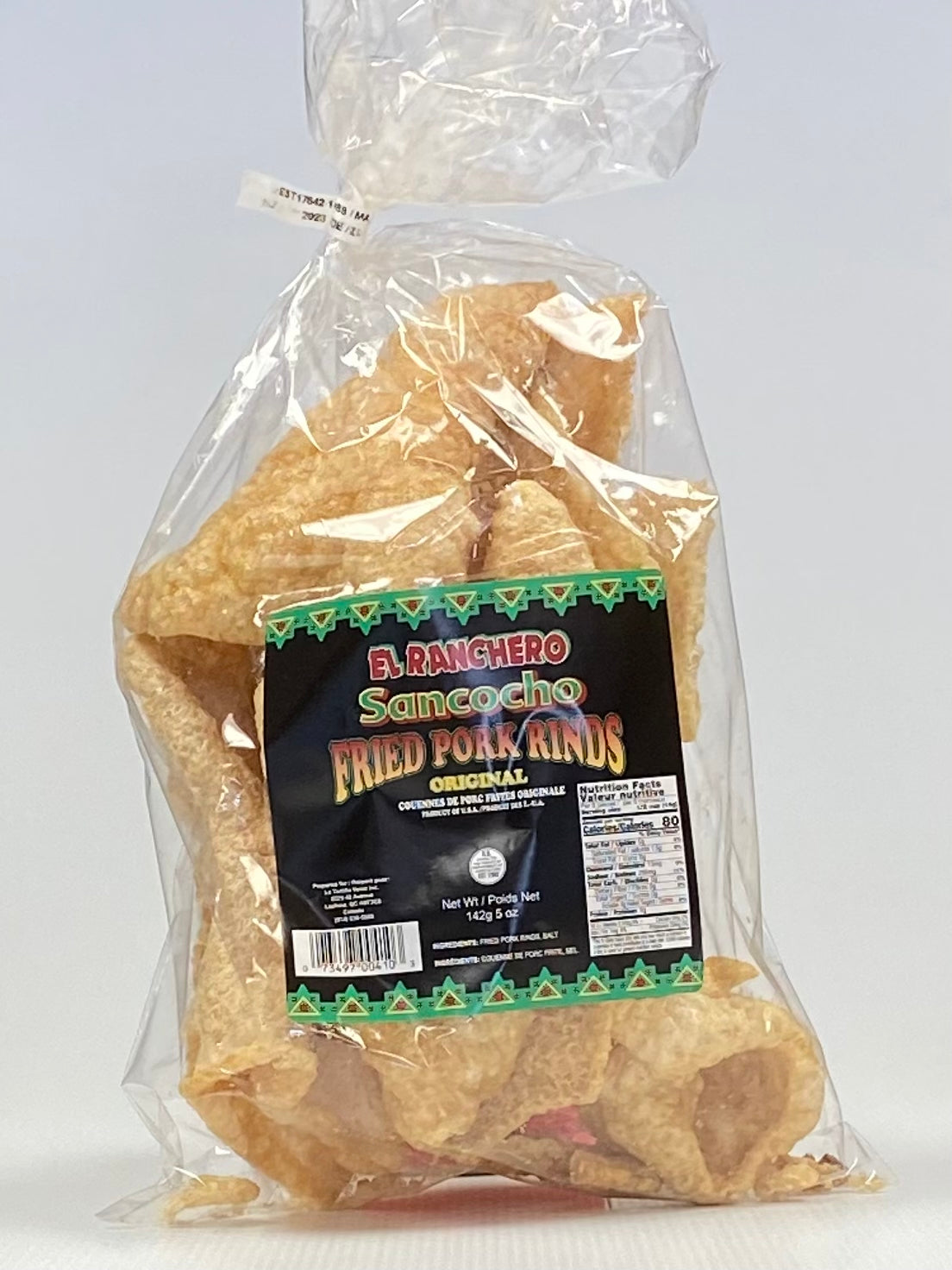 El Ranchero Sancocho Couennes de porc frites originales