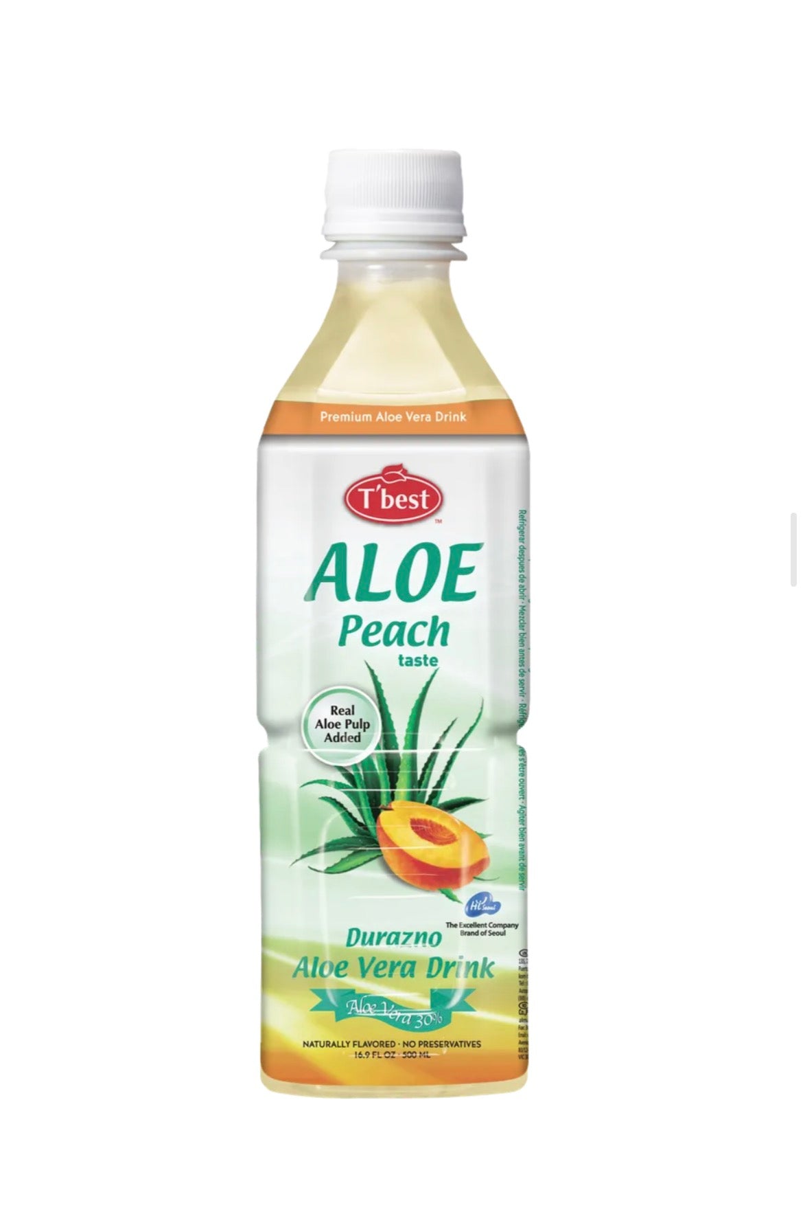 T'best Boisson à l'aloe vera à saveur de pêche